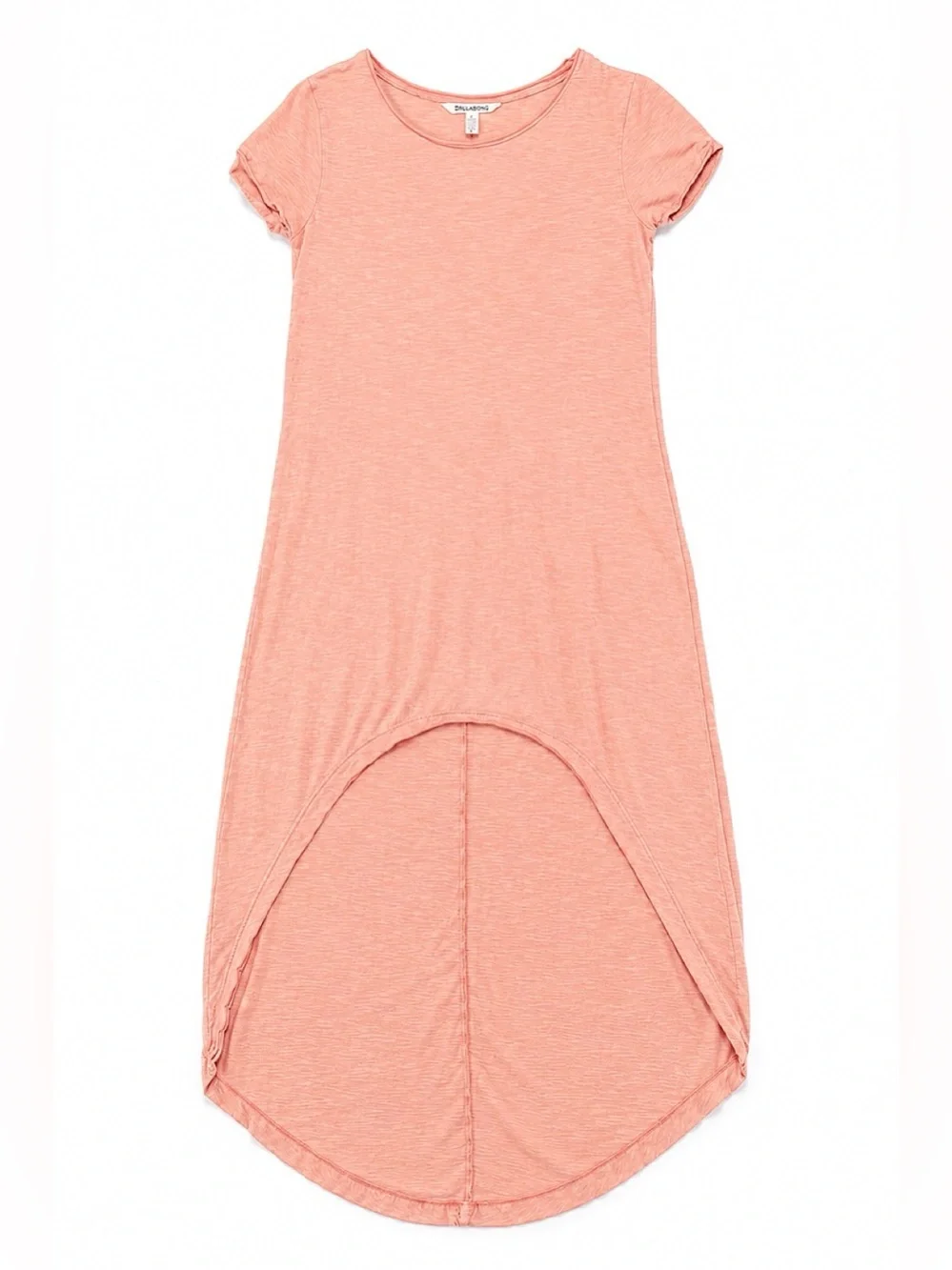 Billabong High-Low Tee Dress Coral / Blush Pink Size S Short-Sleeve